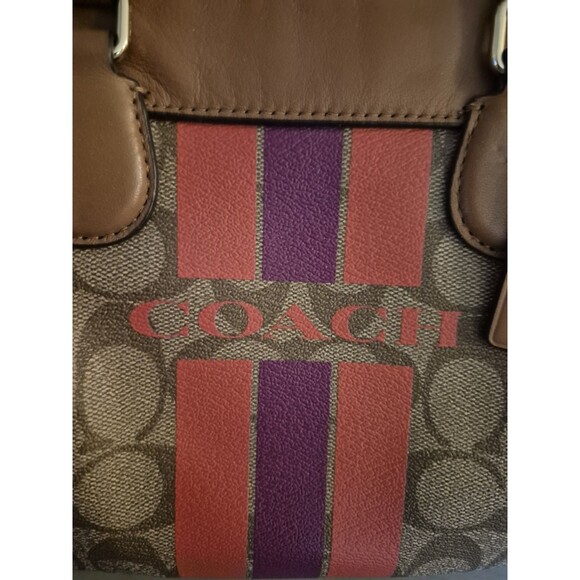 COACH F38312 VARISTY STRIPE MINI BENNETT SATCHEL X-BODY Purse Bag - Picture 16 of 16